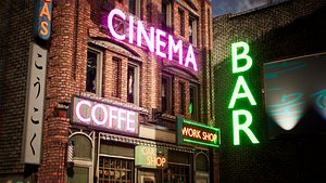 Metal Advertisement Signs 12 Assets 3D model