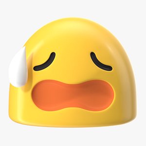 3D model Tired Face Android Emoji