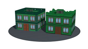Two buildings 3D model