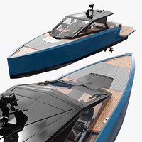 Wallypower 58 Motor Yacht Blue Rigged for Cinema 4D