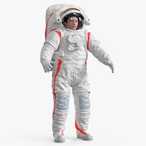 China Lunar Spacesuit A-pose Fur 3D