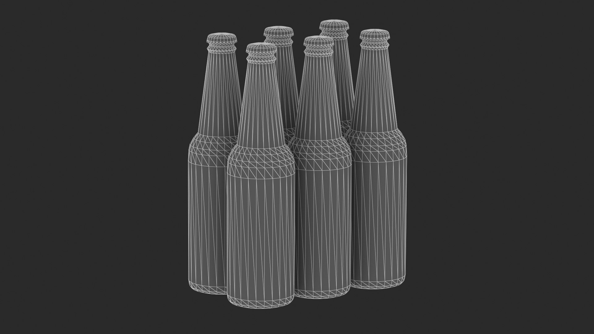 3D Beer 12 Oz Pack 6 Bottles PBR Realistic Model - TurboSquid 2046927