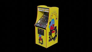 Retro Pac Man Arcade Machine 8K and 4K Textures 3D model