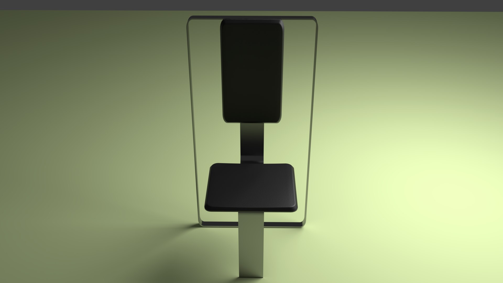 3D The Rectangle Chair Suspended Wood Leather And Chrome - TurboSquid ...