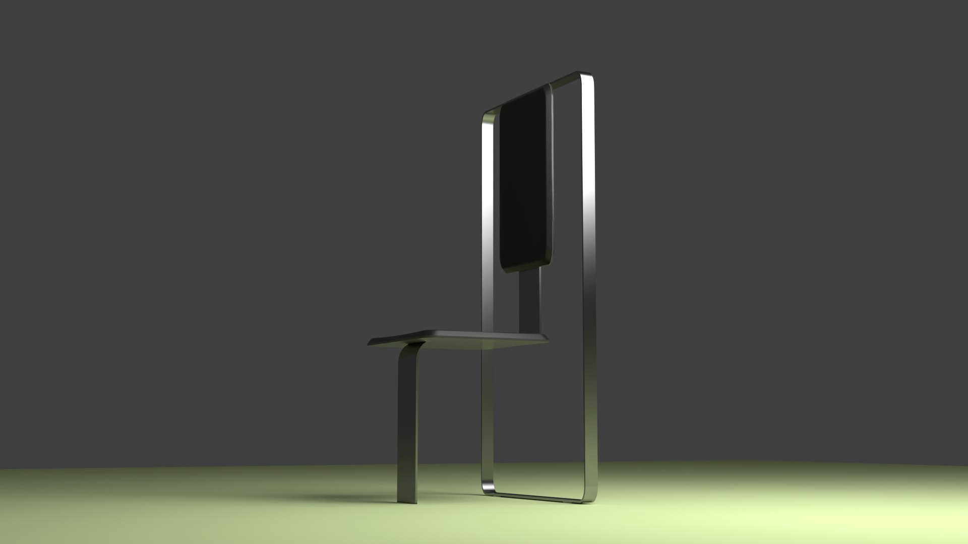 3D The Rectangle Chair Suspended Wood Leather And Chrome - TurboSquid ...