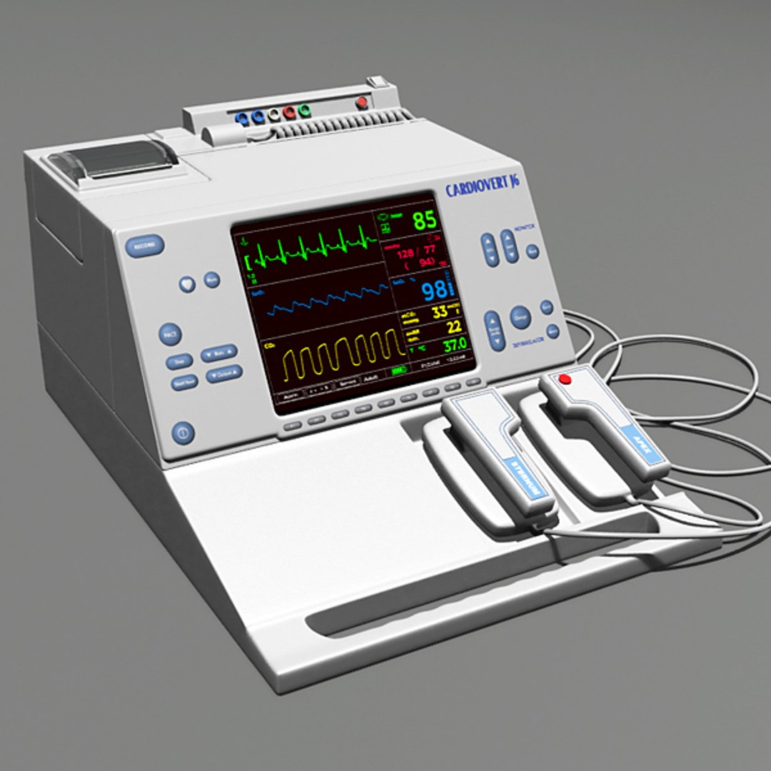 Cardiac Defibrillator Crash Cart 3d Model