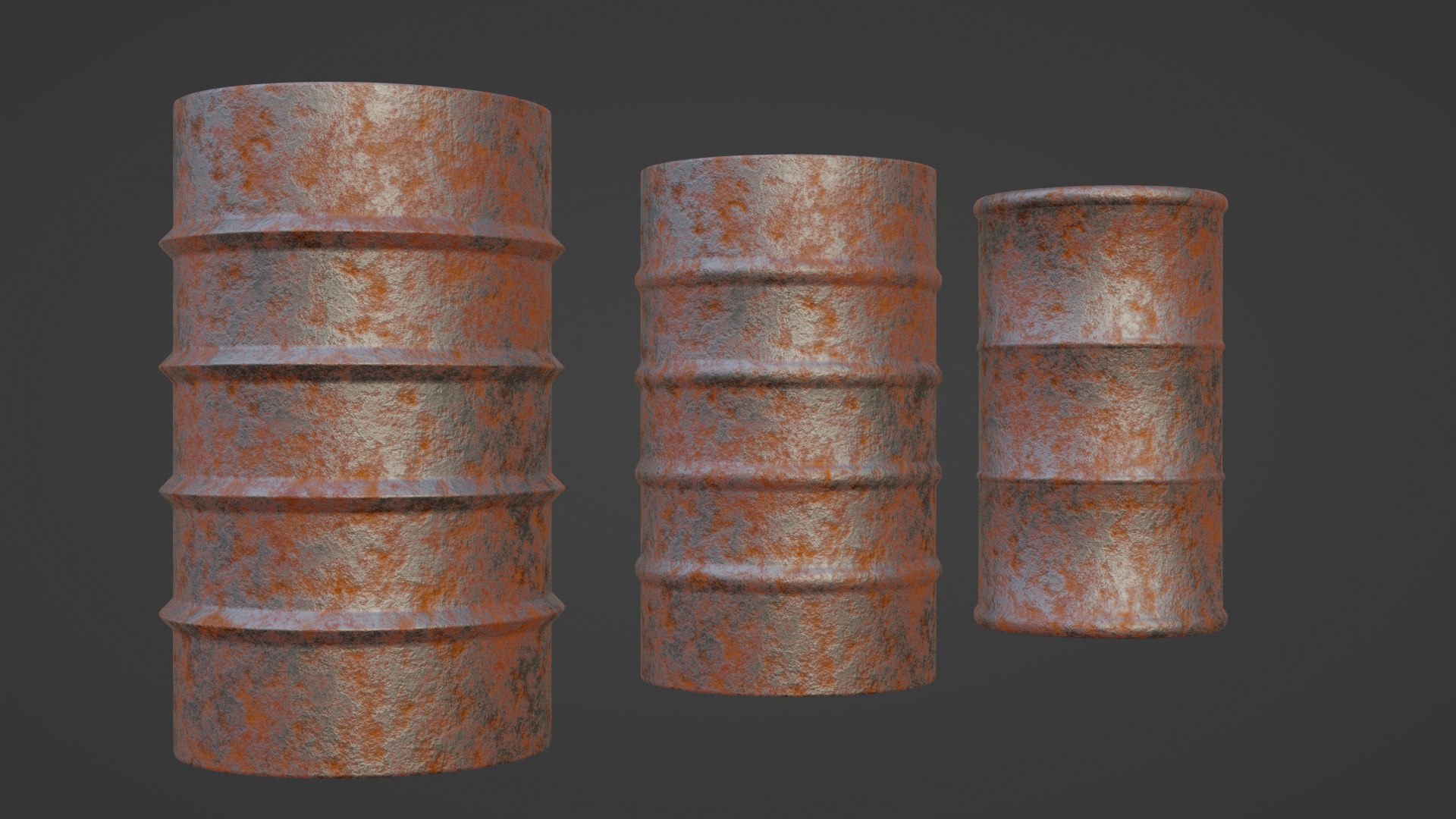 3D Rusty Metal Barrels Model - TurboSquid 1900022