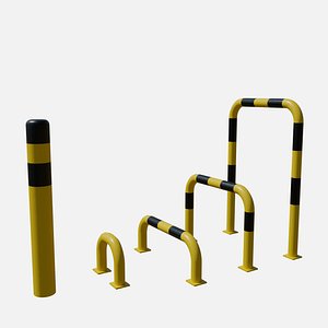Road barrier collection 3D model