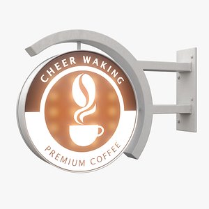 Coffee Shop Signage Wall Mounted Light On 3D model