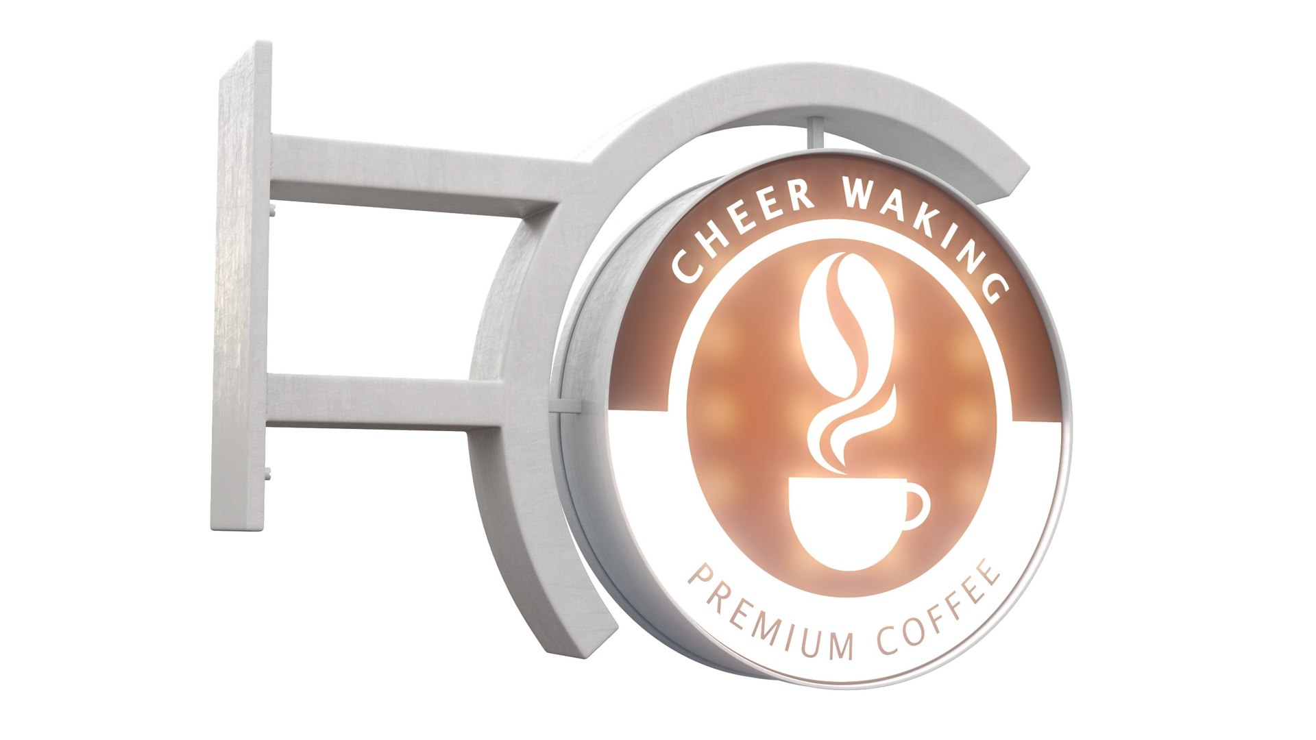Coffee Shop Signage Wall Mounted Light On 3D Model - TurboSquid 2274854