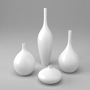 3d decor vase white
