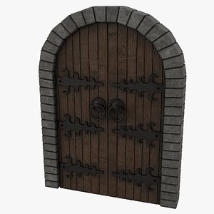 Medieval Door Double Venetian Style 3D Model