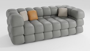 Sofa in modern Italian style in dark colors 3D model