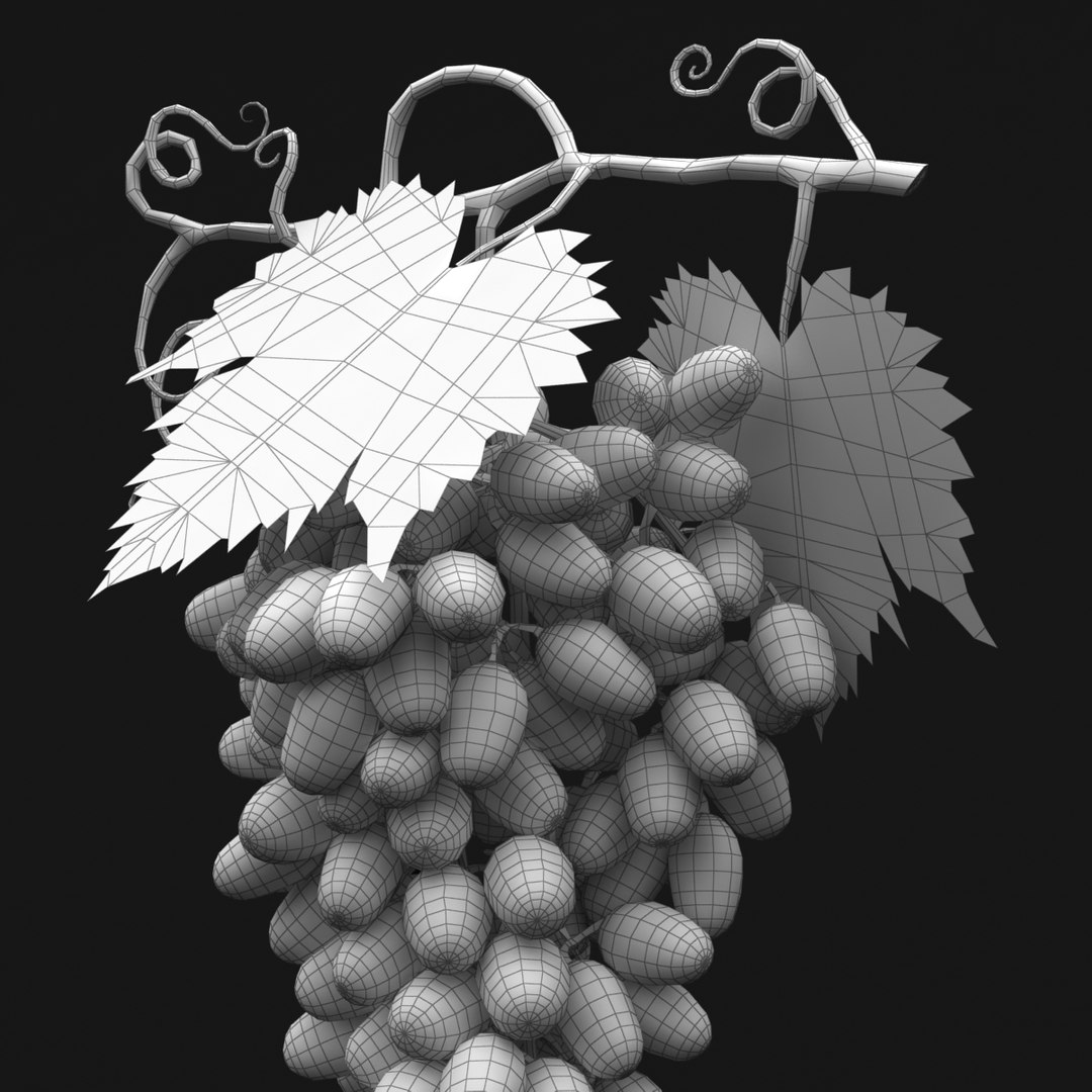 green grape cluster 3d model