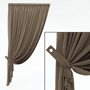 3d model of curtains window