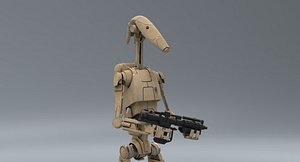 3D model b1 battle droid rifle
