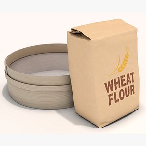 Wheat Flour and Wooden Sieve
