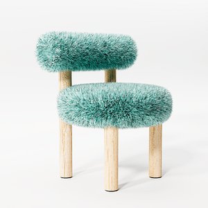 3D Furry Plush Designer Stool  Fur Bench