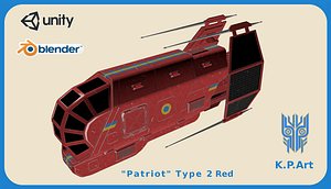 3D space ship patriot type
