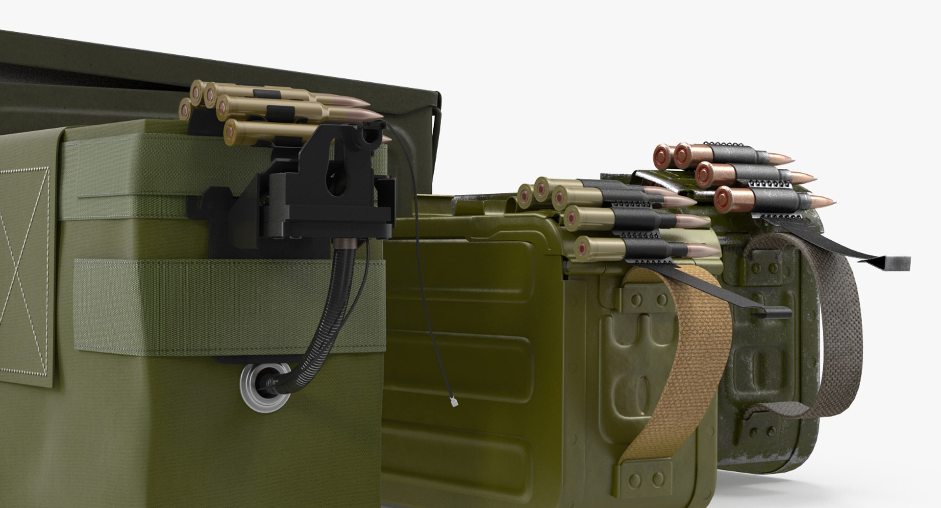 3D machine gun ammunition boxes model - TurboSquid 1162113