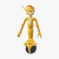 Mirokai Robot Yellow Rigged for Maya