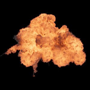 Realistic 3D Large-Scale Explosion Simulation Animated VDB Cache