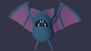 3D Zubat - Rigged Pokemon with animation model