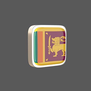 3D Sri lanka Flage icon model