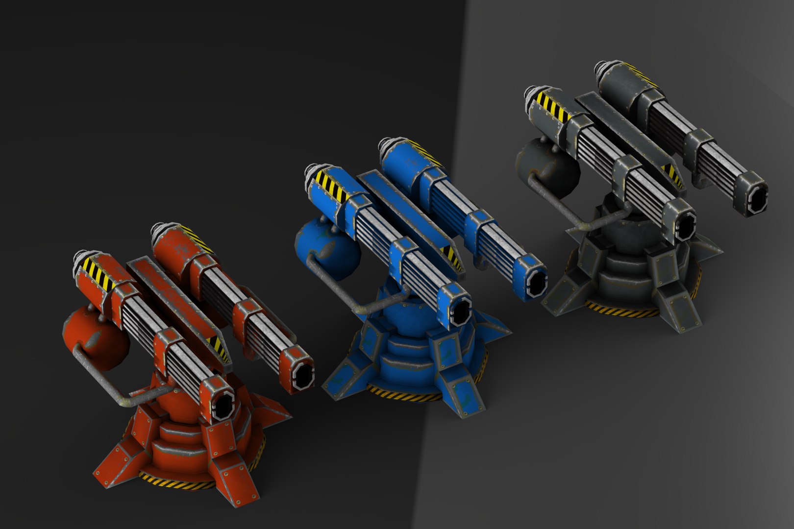 3d model turret weapon