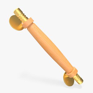 Door Gold Handle with Wooden Oval Insert