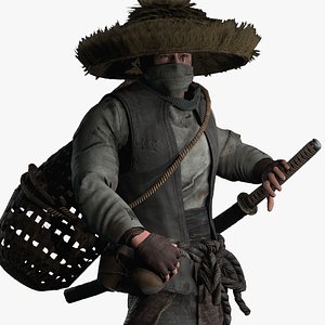 3D Samurai Ronin Low-poly 3D model