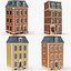 3D model Cartoonish Classic Apartment Building Low Poly 3D Model Bundle