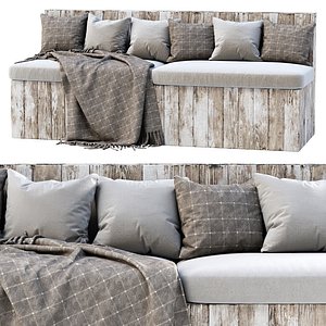 3D Eric Wooden Garden Loveseat model