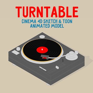 Turntable C4D sketch & toon animated model