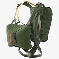 Paratrooper Parachute Backpack Worn