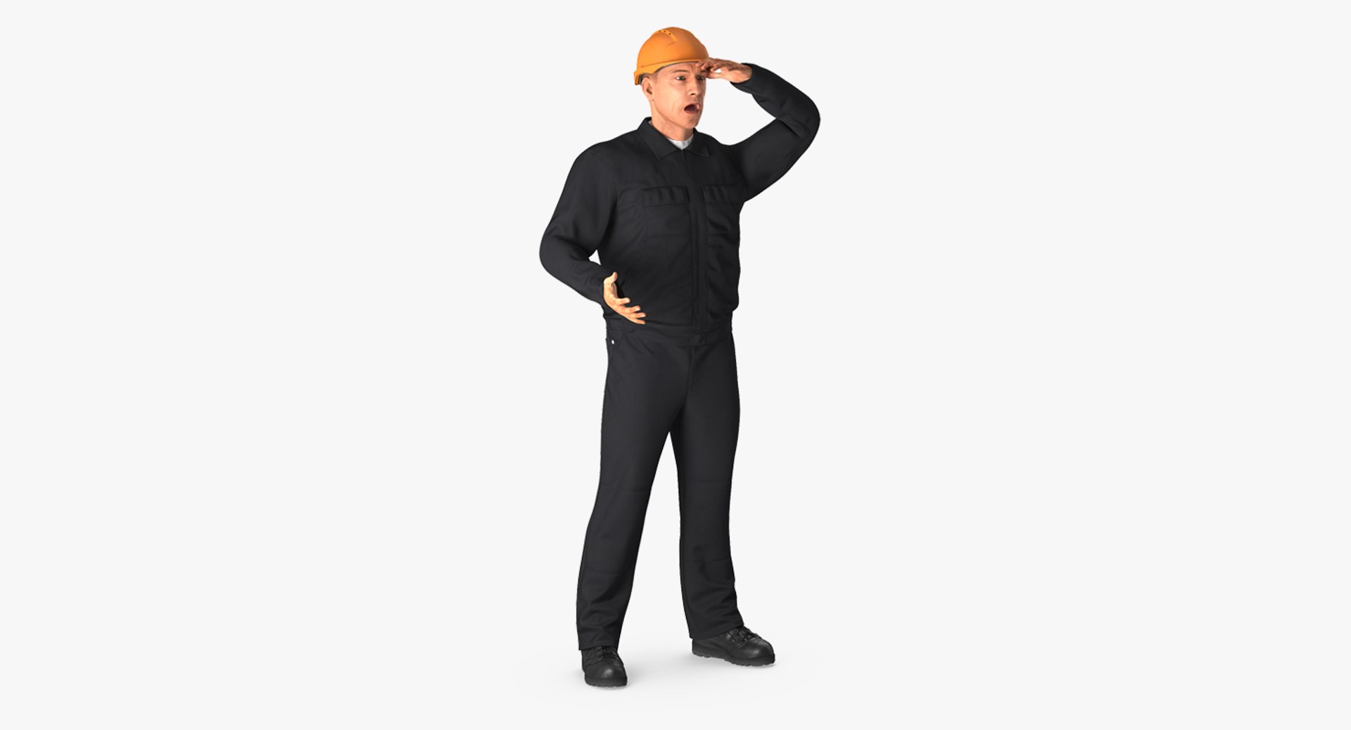 Worker With Hardhat Rigged 3D model preview