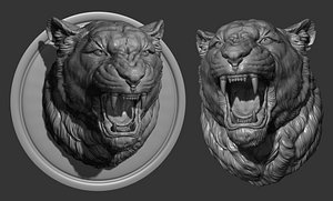 Lioness grin roar 3D model