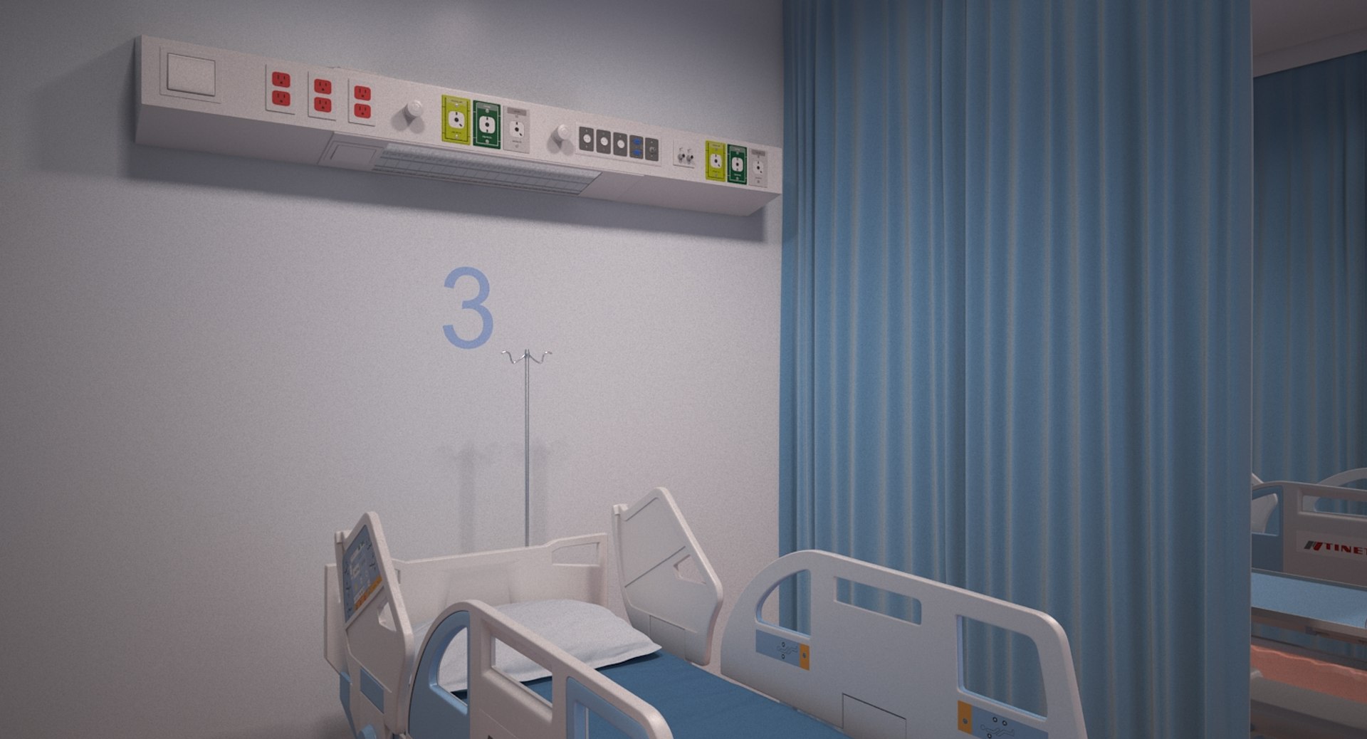 3D Hospital Ward Model - TurboSquid 1169723