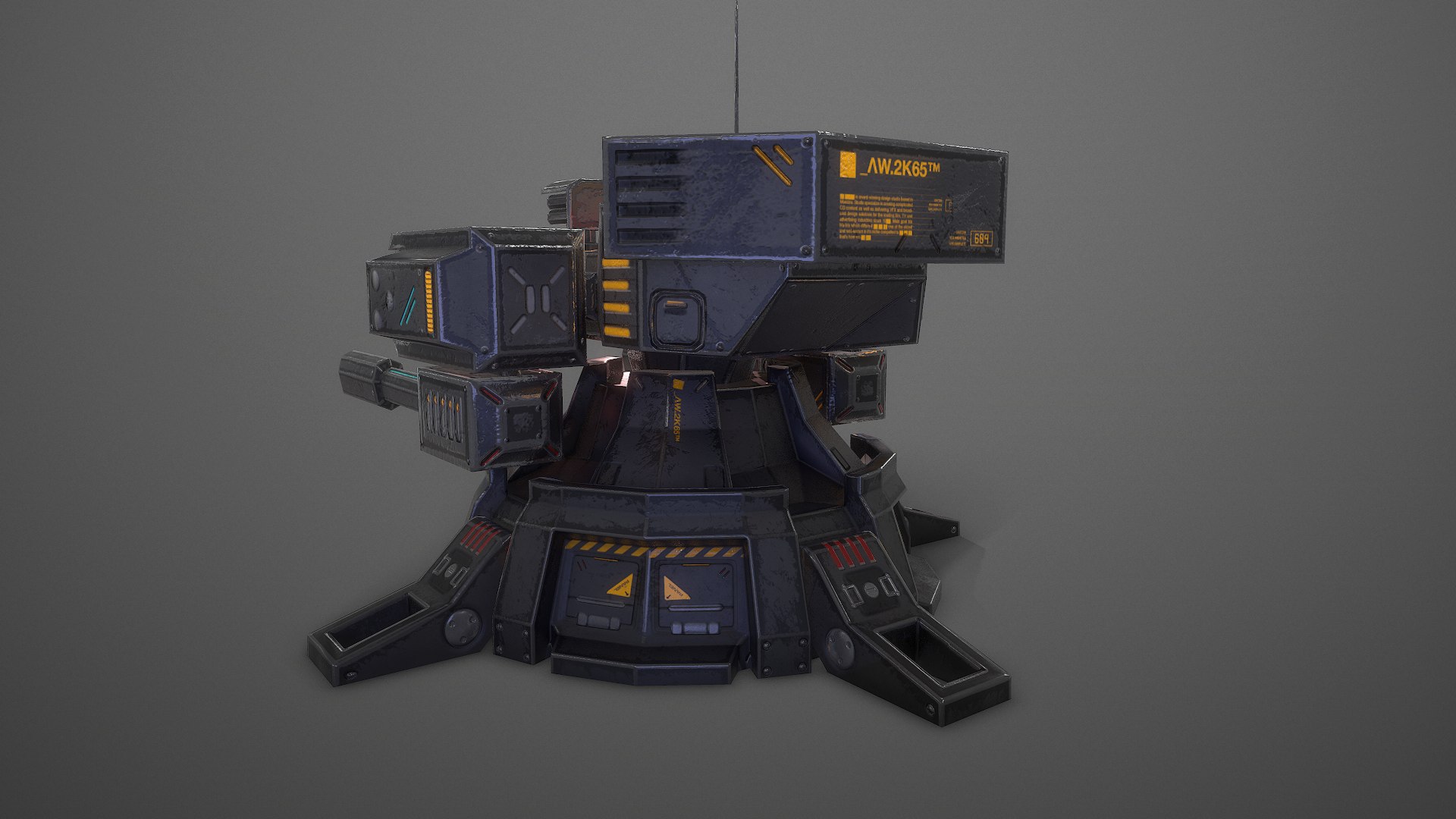 3D Simple Turret Sci Fi Model - TurboSquid 1399061