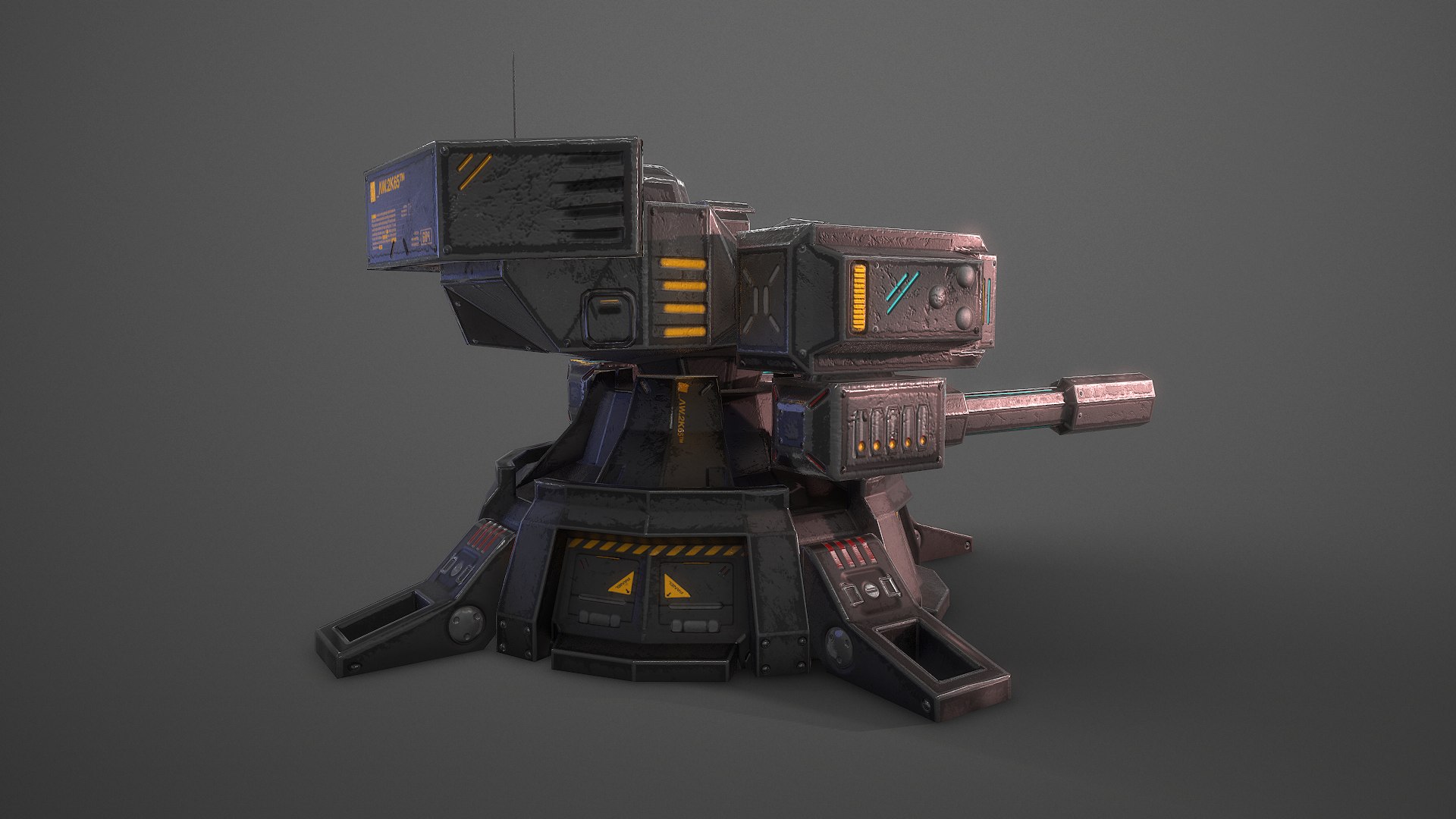 3d Simple Turret Sci Fi Model - Turbosquid 1399061