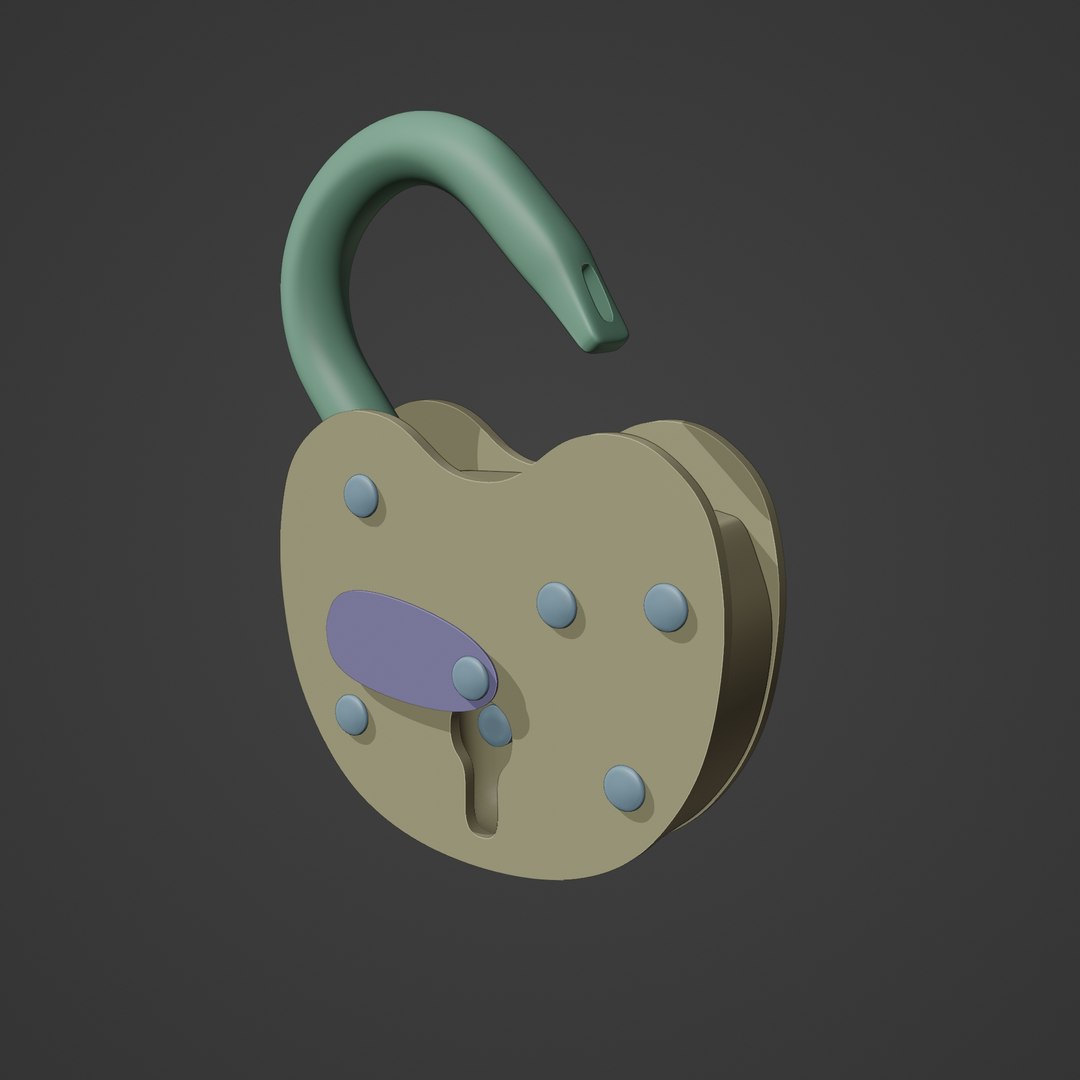 3D Padlock High Poly with Loop Rivets Keyhole and Cap - TurboSquid 1847020