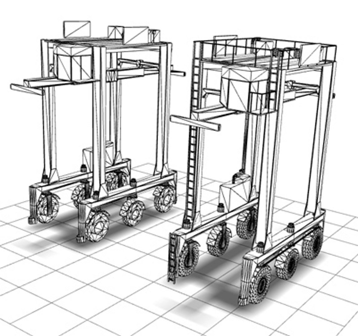 3d Model Straddle Container Carrier