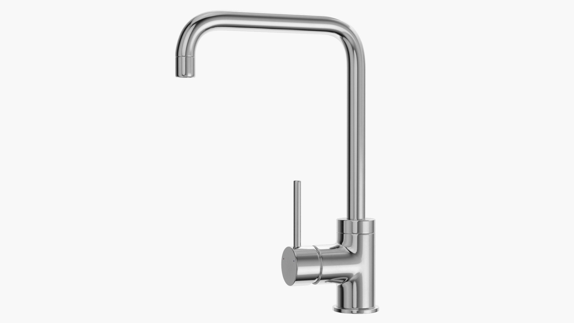 Angular Single Lever Sink Mixer Chrome 3D model preview