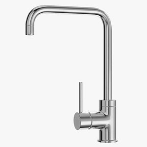 Angular Single Lever Sink Mixer Chrome 3D