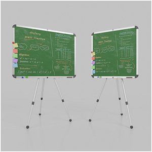 Classroom Greenboards Duo - Customizable Writing Boards 3D