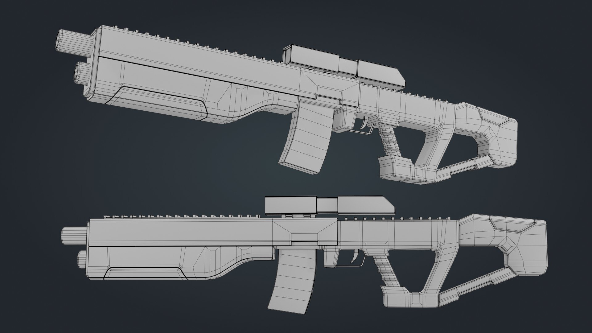 3D Sci-Fi Machine Gun -Low Poly - Game Ready - PBR Model - TurboSquid ...