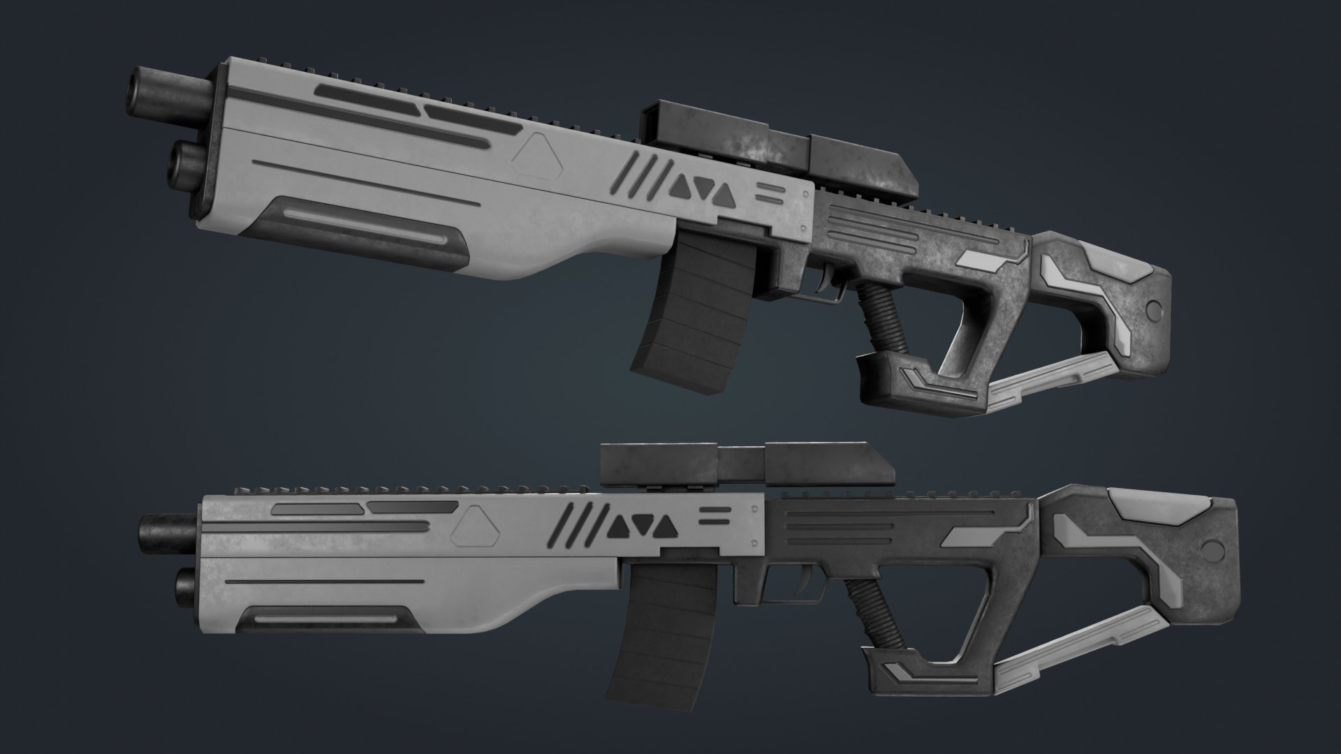 3D Sci-Fi Machine Gun -Low Poly - Game Ready - PBR Model - TurboSquid ...