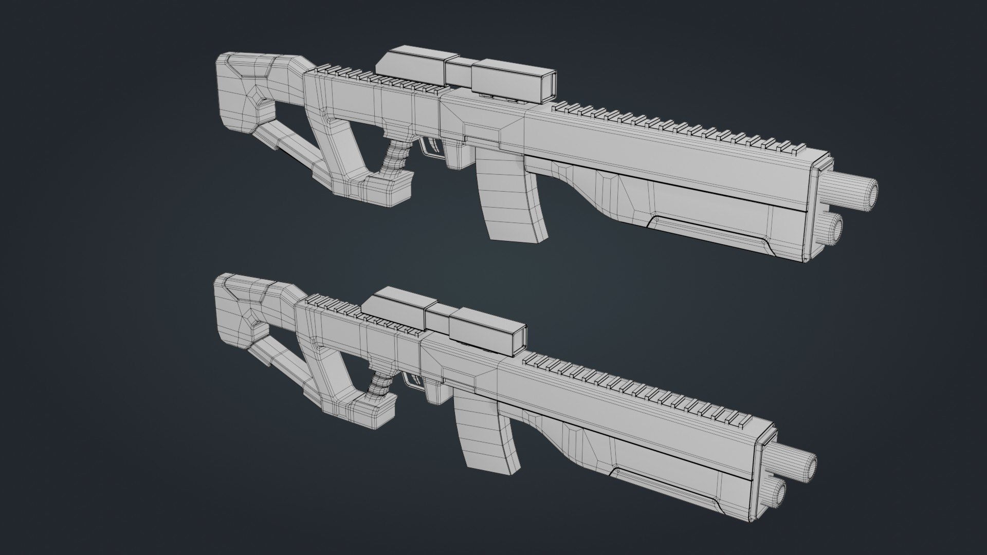 3D Sci-Fi Machine Gun -Low Poly - Game Ready - PBR Model - TurboSquid ...