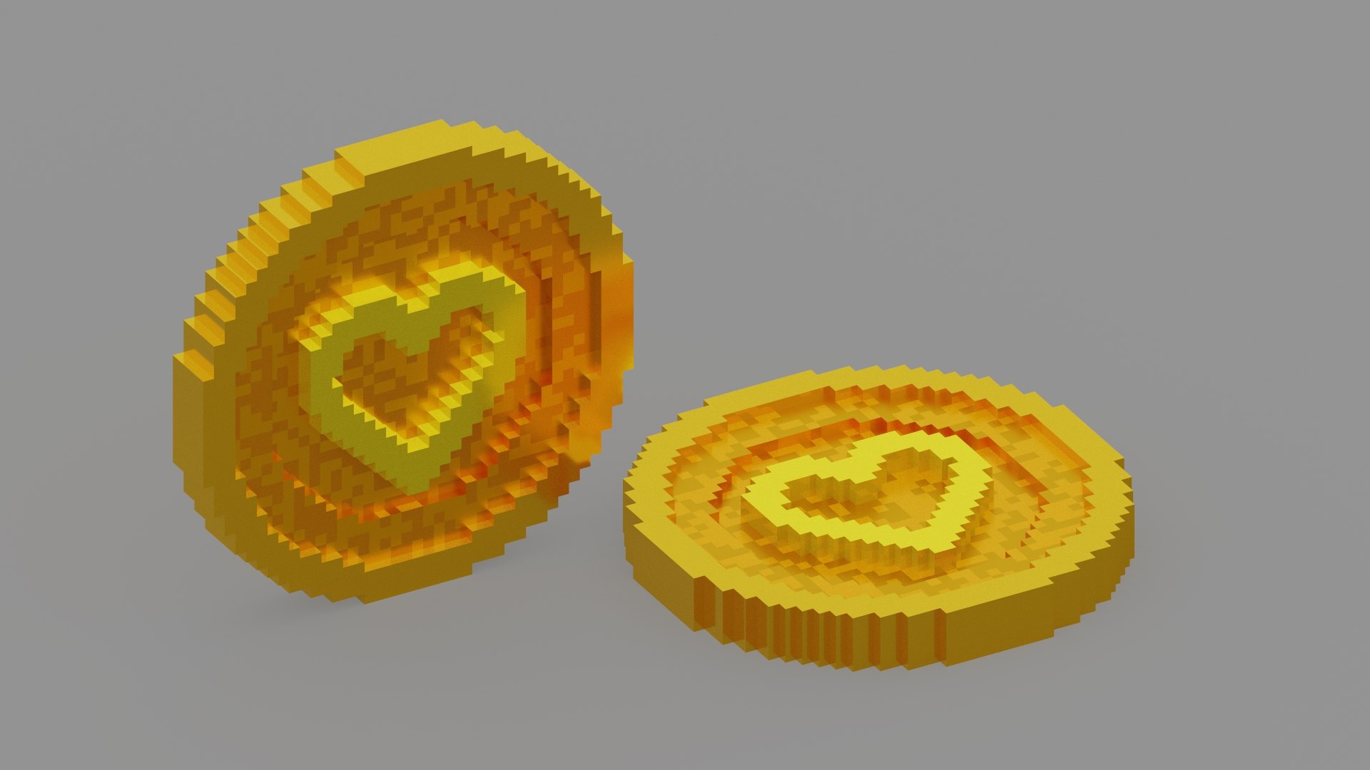 Voxel Love Coin 3D Model - TurboSquid 1853046
