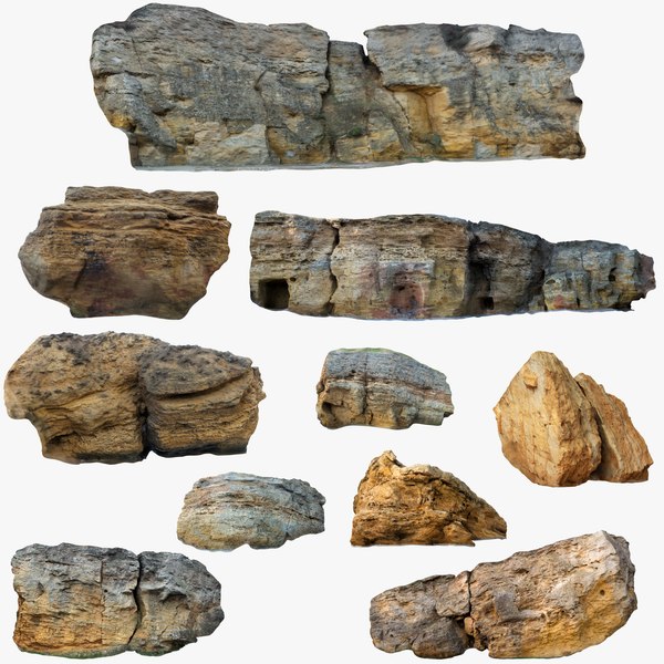 3D Short Flat Rocks - TurboSquid 1909649